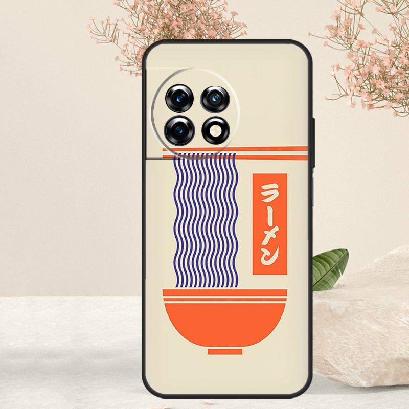 Ramen Cat Japanese Art Case For OnePlus 15 13 12 11 13T 13R 12R 15R 10T 8T 10 Pro Nord 5 CE 4 3 2 Lite N20 N30 Cover