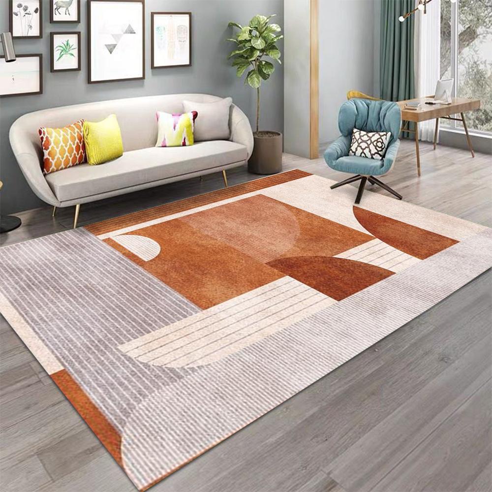 Modern Minimalist Living Room Carpet for Living Room Bedroom Bathroom Kitchen Doormat Stain Resistant Non-Slip Floor Mat