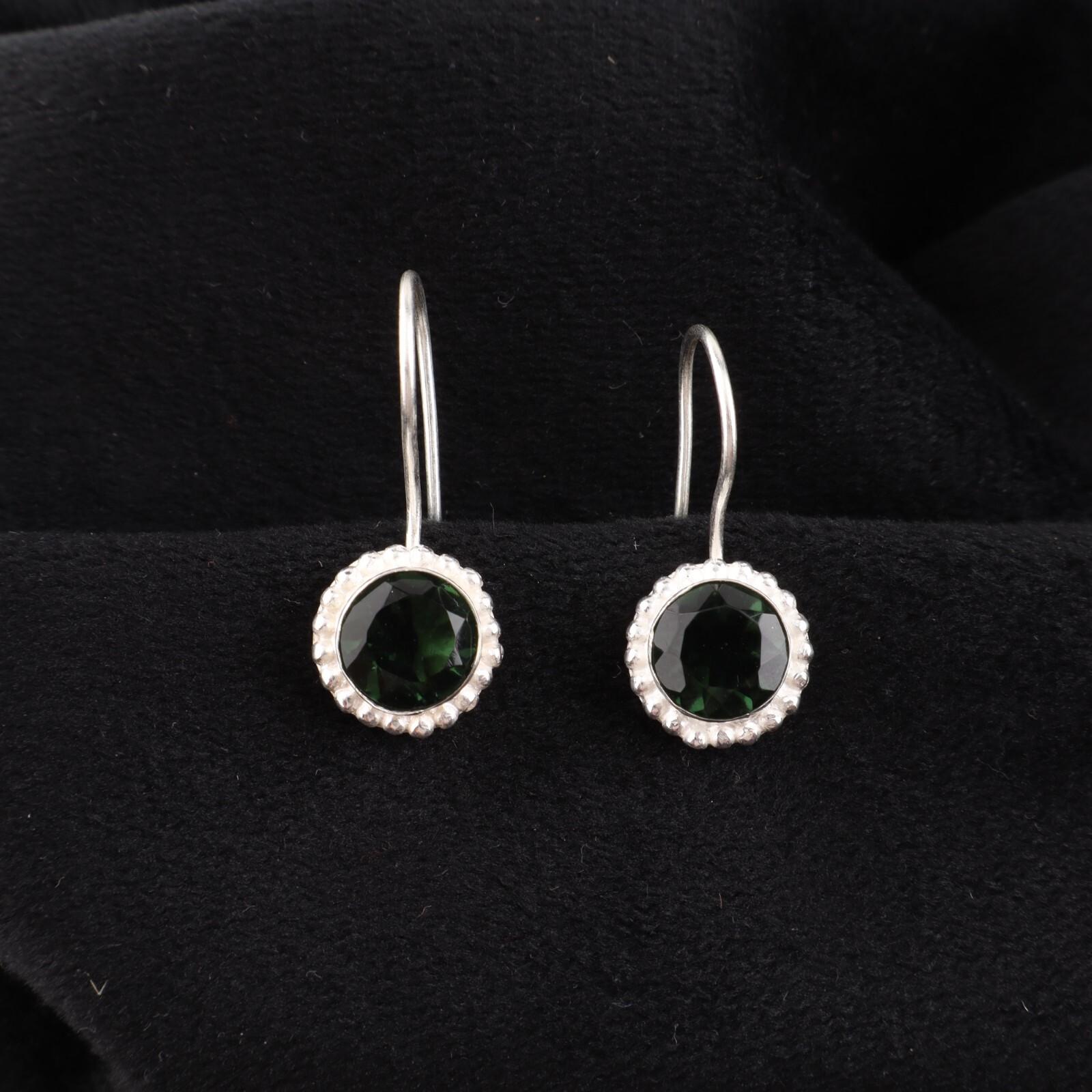 

Зеленый Турмалин Драгоценный Камень 925 Стерлинговое Серебро Ювелирные Изделия Ручной Работы Серьги 0.93 EE-177-2