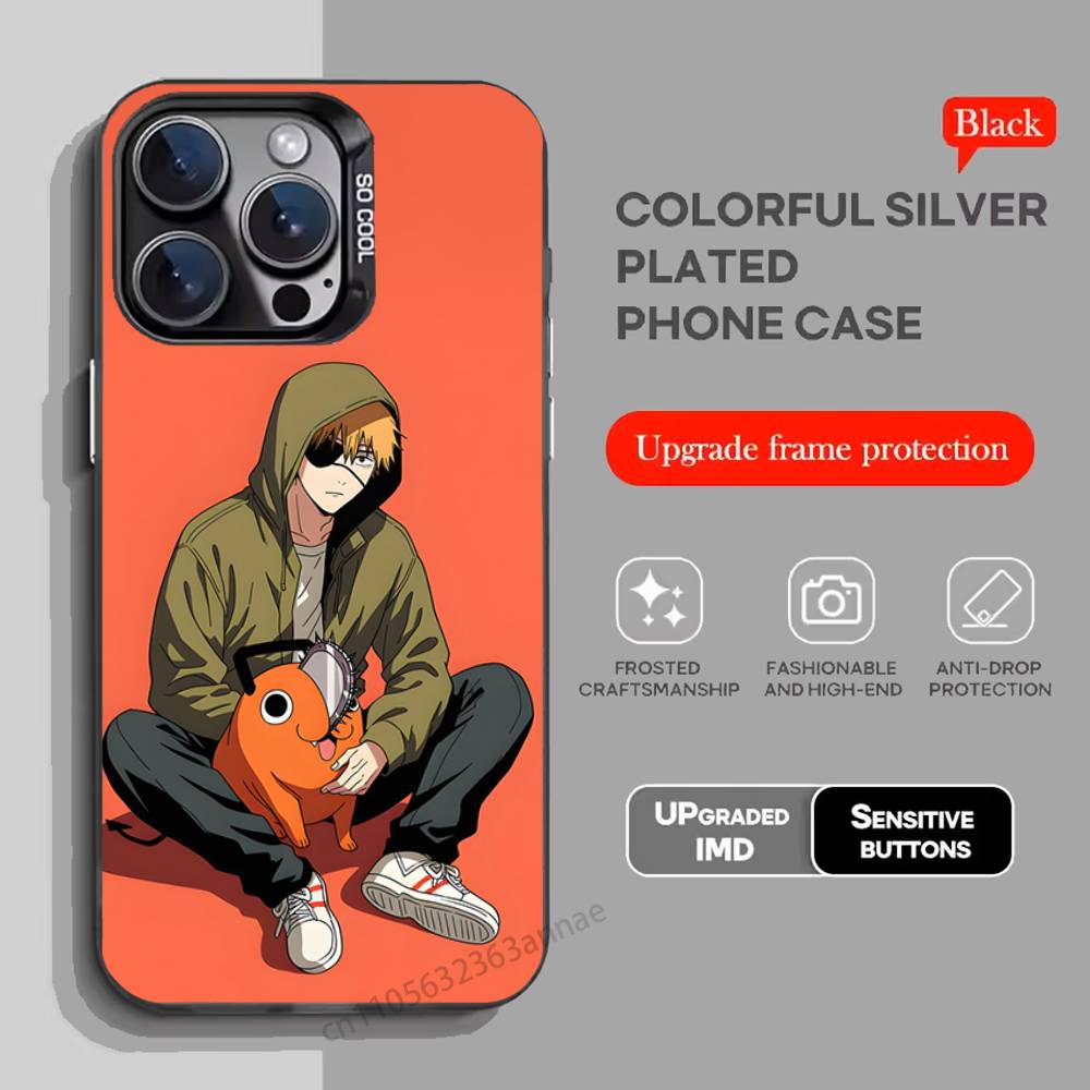 Anime C-Chainsaw Man phone Case for iPhone 17 11 12 Pro Max Plus Mini Air SE 16e 14 15 16 13 Soft Shell
