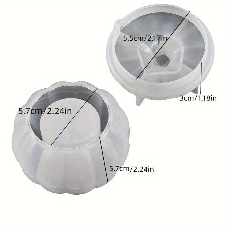 

1set Halloween Pumpkin Candle Holder Silicone Mold DIY Wax Container Making Home Aromatherapy Gypsum Decorative Item Storage Jar