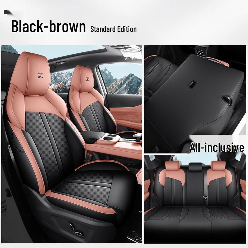 UNI-Z Car Seat Cushion Set: New Model, Premium Leather, Universal Fit for All Seasons