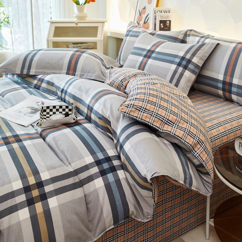Printed Pure Cotton Student Dormitory Three-piece Four-piece Single Quilt Cover Sheet Pillowcase Duvet Cover