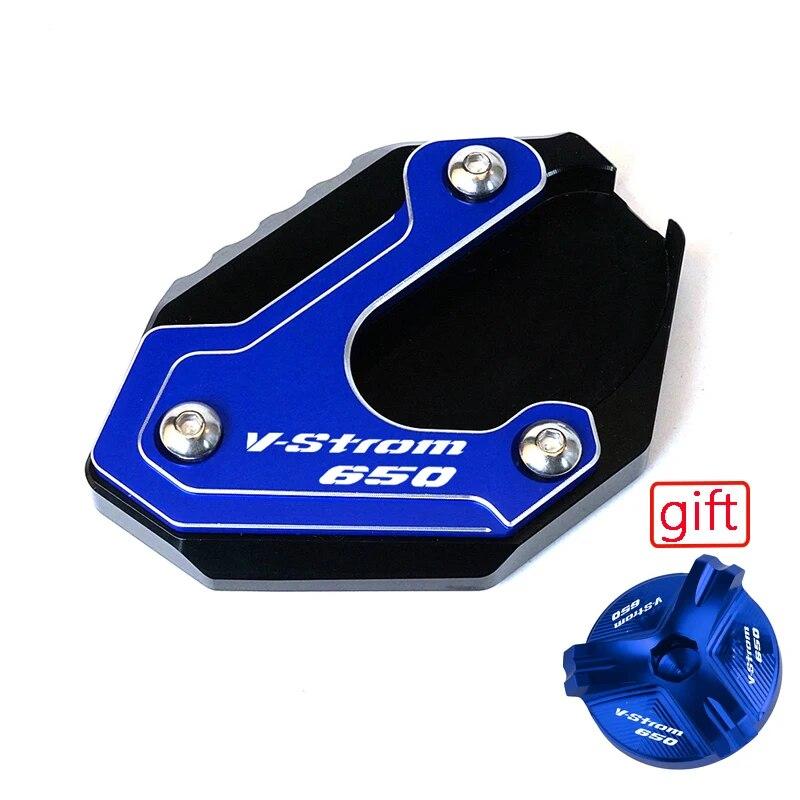 Motorcycle Kickstand Foot Side Stand Extension Pad Support Plate  Oil Filler Cap For SUZUKI V-STROM 650XT VSTROM 650 DL650