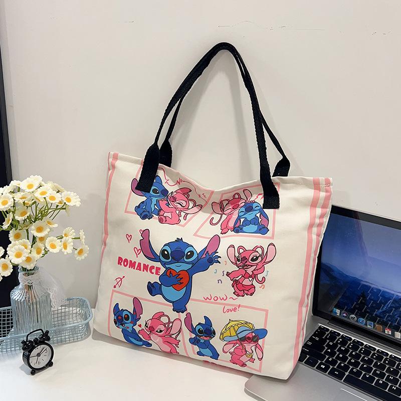 High-value canvas bag large-capacity cute cartoon interstellar baby student clothing book shoulder bag portable shopping bag female