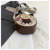 Cartoon Teddy Bear Round Cookie Handheld & Crossbody Bag with Wide Strap - Women's Cute Small Bag