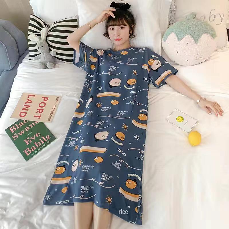 Women's Korean Style Cute Cartoon Maternity Pajamas - Short Sleeve Homewear for Summer