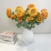 6Pcs Artificial Moisturizing 5-head Dahlia Real Touch Flowers Wedding Decor Flower Arrangement Fake Dahlia Party Home Decoration