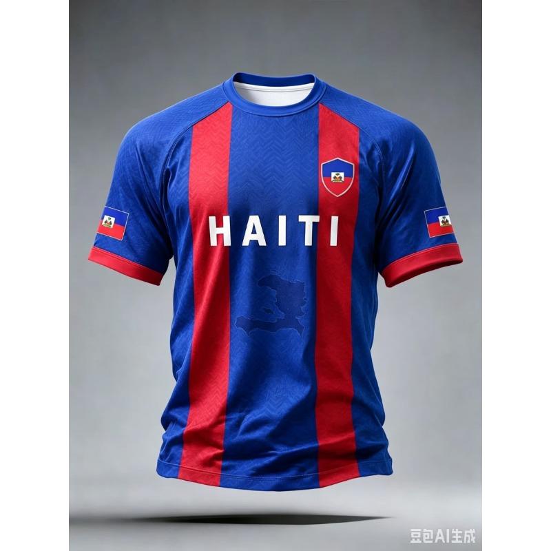 Football Jersey Men's Crew Neck Sportswear with Print Casual & Training Tops Tees