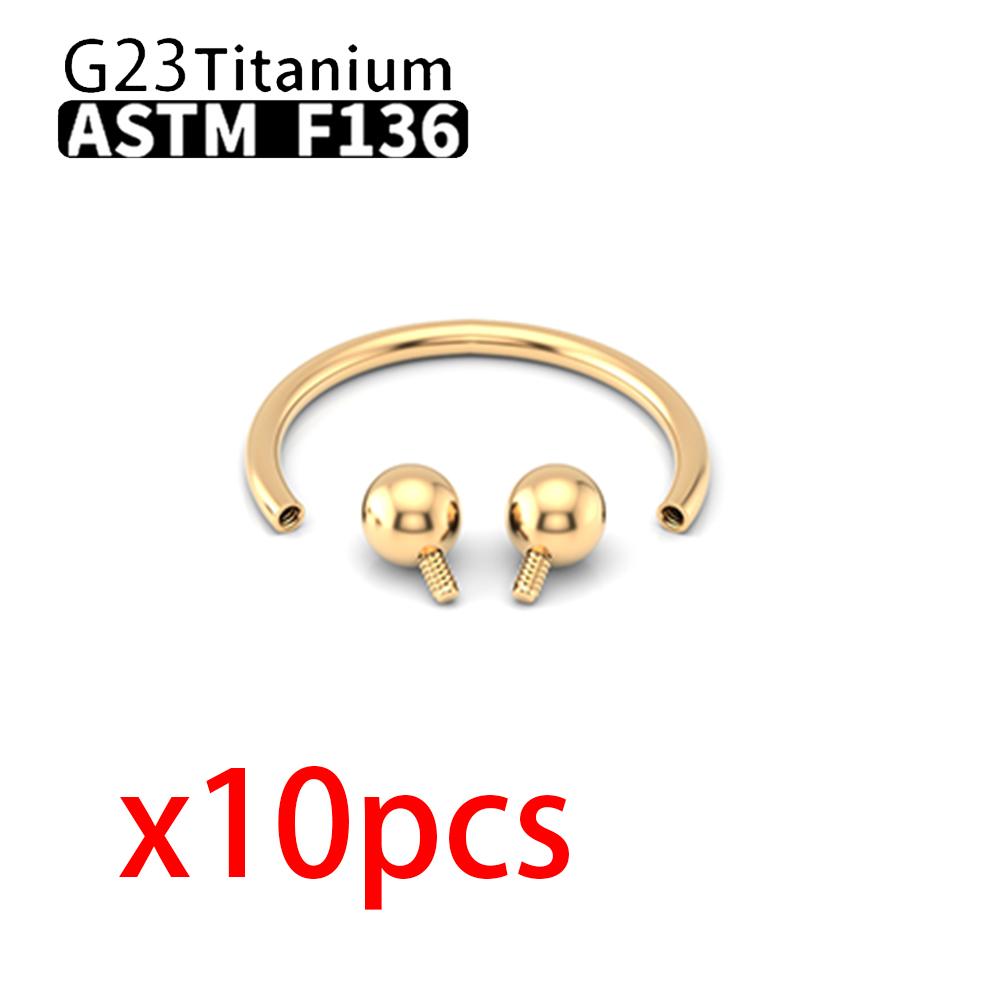 G23 Titanium 10PCS Labret Lip Stud Piercing Eyebrow Body Jewelry Nose Ring C rod For Women Septum Piercing