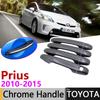 Black Carbon Fiber Door Handle Cover for Toyota Prius XW30 30 Zvw30 Zvw35 2010~2015 Car Accessories Stickers Trim Set Chrome