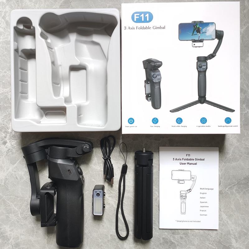 F11 Smart AI 3-Axis Handheld Gimbal for Phones with Face Tracking and Stabilization for TikTok Videos