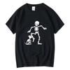Men's T-shirt 100% Cotton Funny Skeleton Printed Casual Cool Men T Shirt O-Neck Male T-Shirt Tops Tees Men Clothing