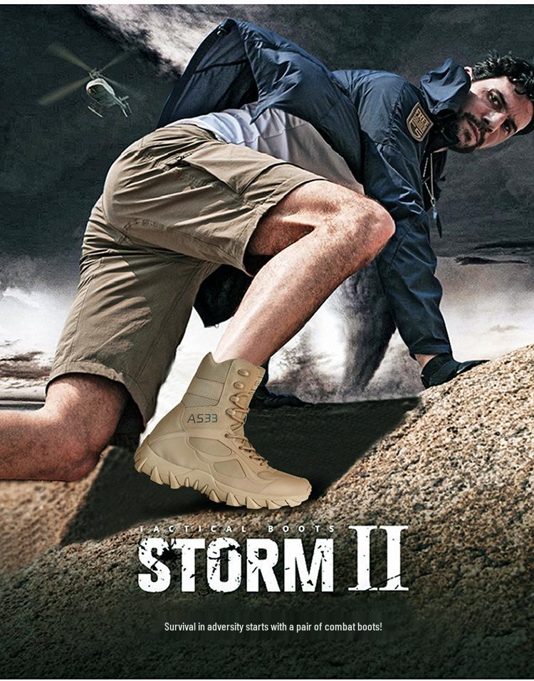 Men's Tactical High-Top Waterproof Boots - Breathable Combat, Desert, Hiking, and Outdoor Shoes