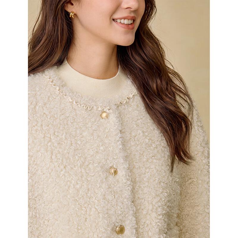 INMAN Women's Faux Shearling Little Fragrance Style Jacket