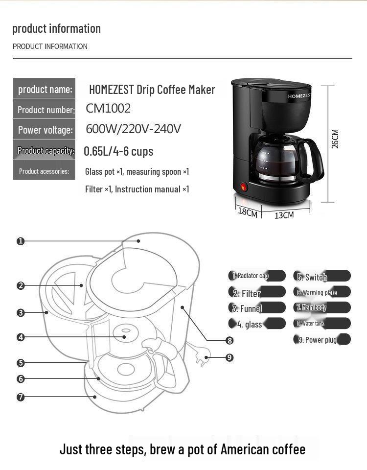 Cafetera y Tetera Inteligente Automática por Goteo para Hogar y Oficina