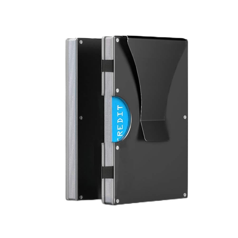 TEECY Money Credit Card Magnetic Personal Information Theft NFC Money Clip Holds Coin Purse Easy to Striped Black Clip, Men's Case, Prevention,