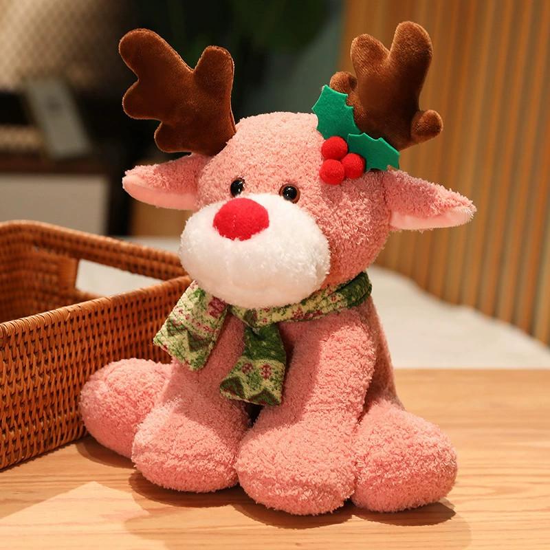 Toy Plush Reindeer Christmas Stuffed Doll Gift For Kids Decorations Bedroom