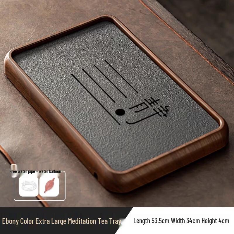 Cha Xun Luxury Chinese Ceramic Tea Set with Imitation Stone Tea Tray