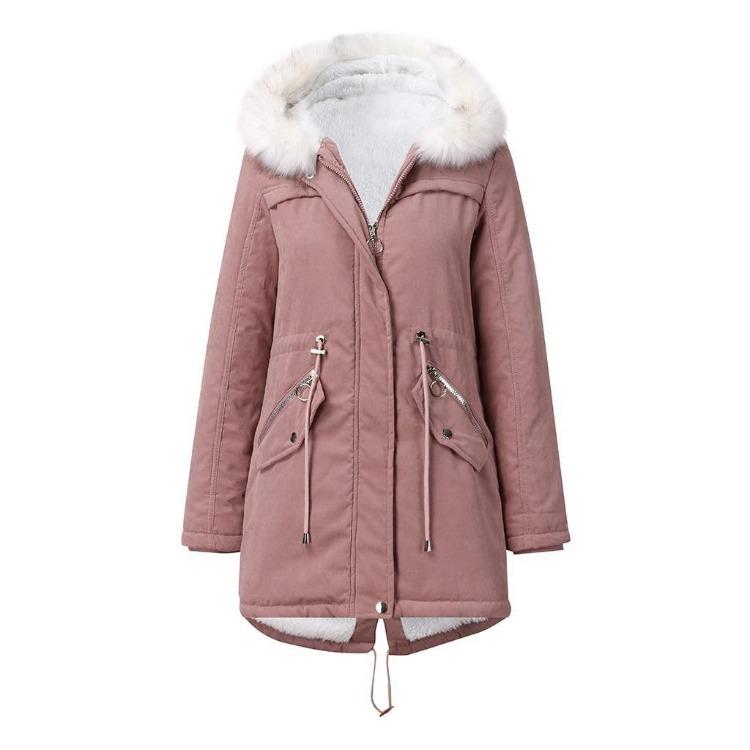 Mid-length Women’s Fashion Trend Hooded Down Jacket Soft Comfortable Lightweight Wrinkle-resistant Thickened Warm Long-sleeved Parka