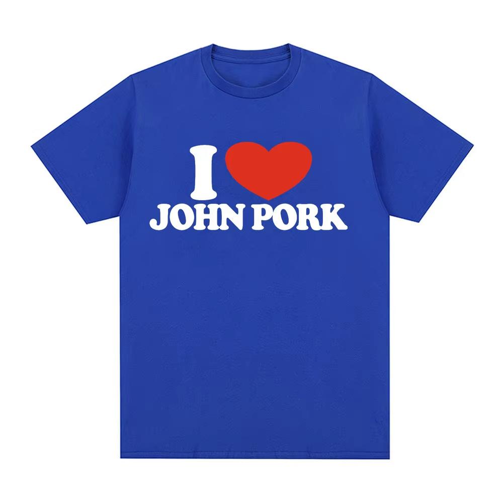 R.I.P John Pork Funny Humor Pig Meme T Shirt Men's Women Fashion Vintage Tops Cotton Oversized Short Sleeve Tee Nostalgic Casual
