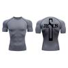 Cross Print Compression Shirt for Men Athletic Quick Dry Short Sleeve Tops Baselayer Christian Gym Workout Running T-shirts Tees