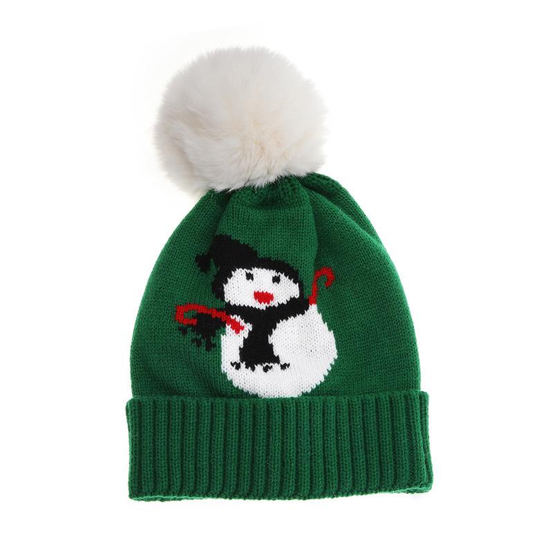 Boys and girls winter hats, new children's hairball thermal hats, festive snowman Christmas hats, children's foreign trade