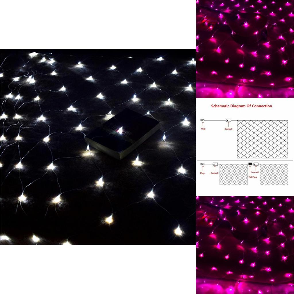 Vibrant Net Mesh Fairy String Lights 3m X 2m Featuring 200leds For Festive Celebrations