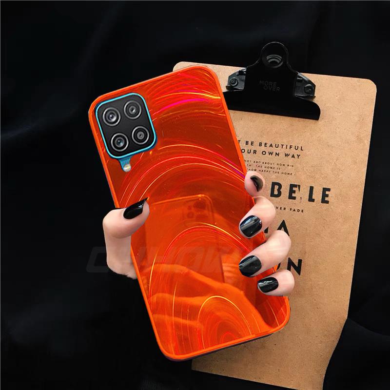 A12 Case On For Samsung Galaxy A12 Cover 6.5'' Bumper Gradient Rainbow Aurora Laser Back Cover For Samsung A12 A 12 A125F SM-A125 Soft TPU Phone Cases