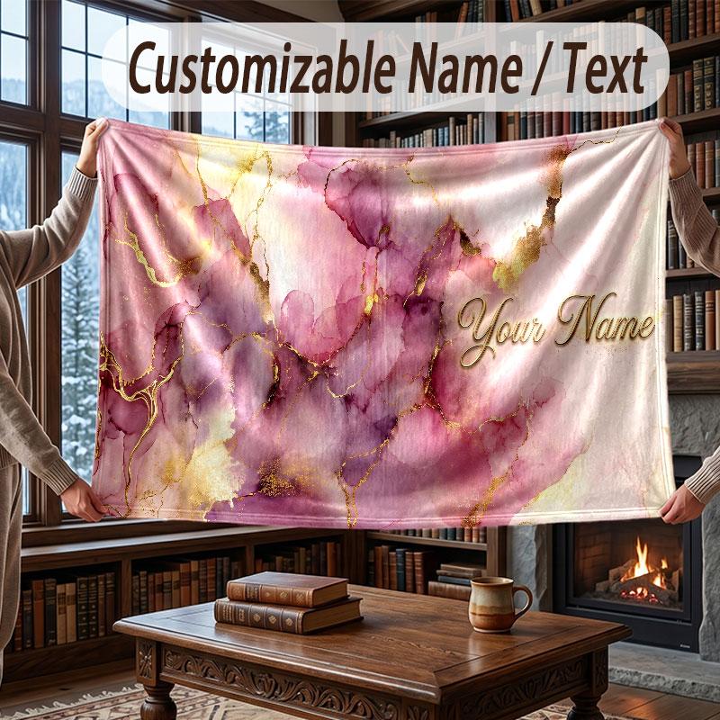 Coperta Ponderata a Tema Geometrico Astratto Coperta Personalizzata con Nome Testo Coperta Morbida Accogliente per Casa Divano Letto