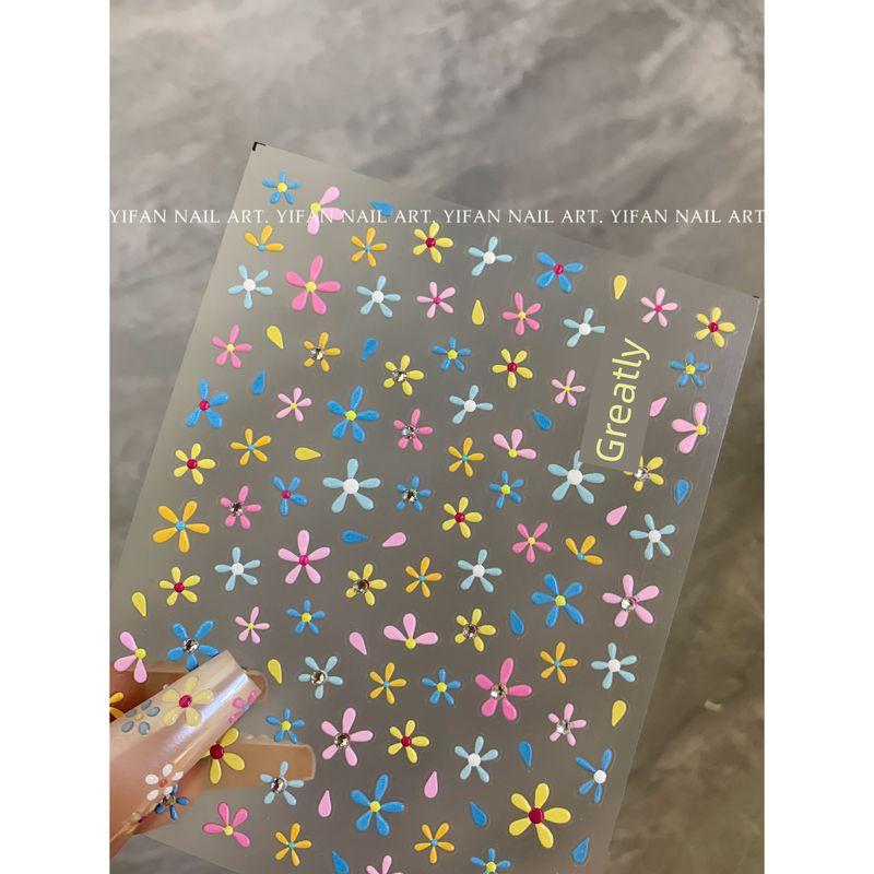 

J175 Dopamine Little Flowers Water Drop Nail Art Sticker J175-4. [small relief flower. 1]]