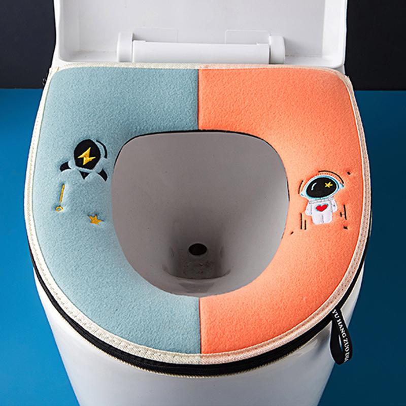 Warm Comfortable Cartoon Toilet Seat Cover Winter Toilet Cover Washable Household Closestool Mat Seat Case Bathroom Accessories