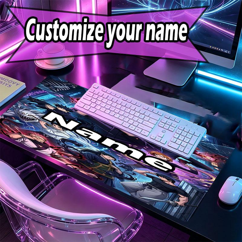 Custom Name Personalized Jujutsu Kaisen Pattern Mousepad, Laptop PC Desk Mat, Decorative Desk Mat for Home Keyboard Pad Gift