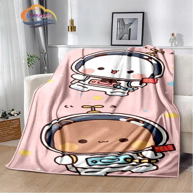 Cartoon Print Bear and Pa Blanket Cute Bubu  Dudu Series  Kids Warm Flannel Soft Comfortable Home Bed