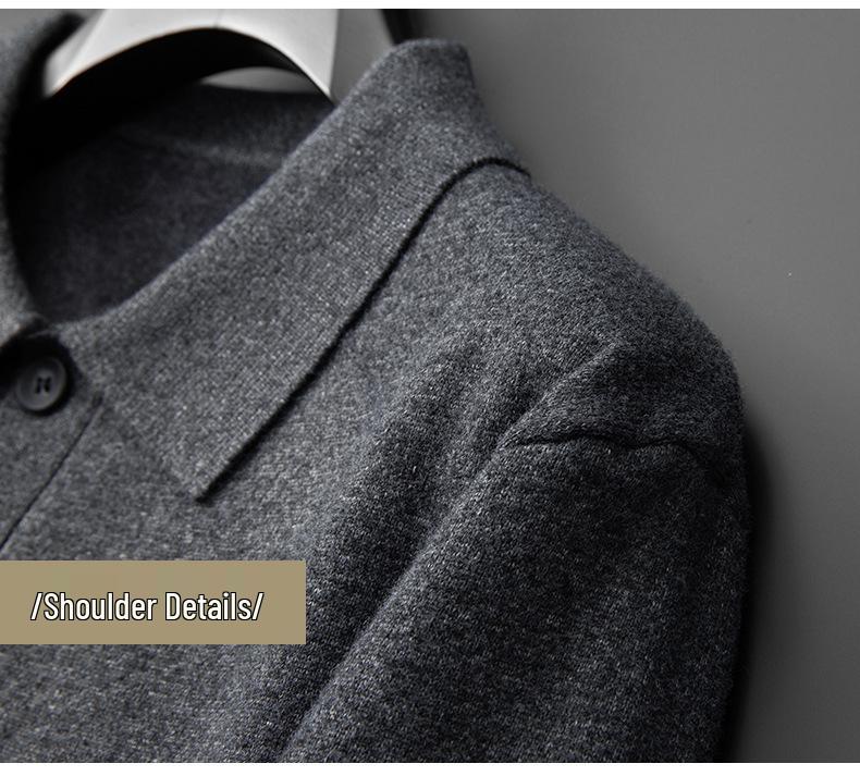 Fat Brother 2025 Plus Size Men's Polo Collar Fleece Knitwear - Thick Winter Woolen Layer