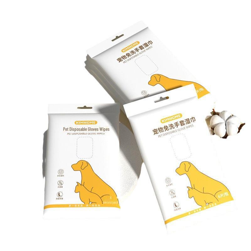 Toallitas Húmedas Desechables para Baño de Mascotas y Guantes de Limpieza para Gatos