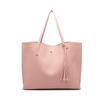 (Pink) Miss Lulu Women's PU Leather Soft Pebbled Handbag