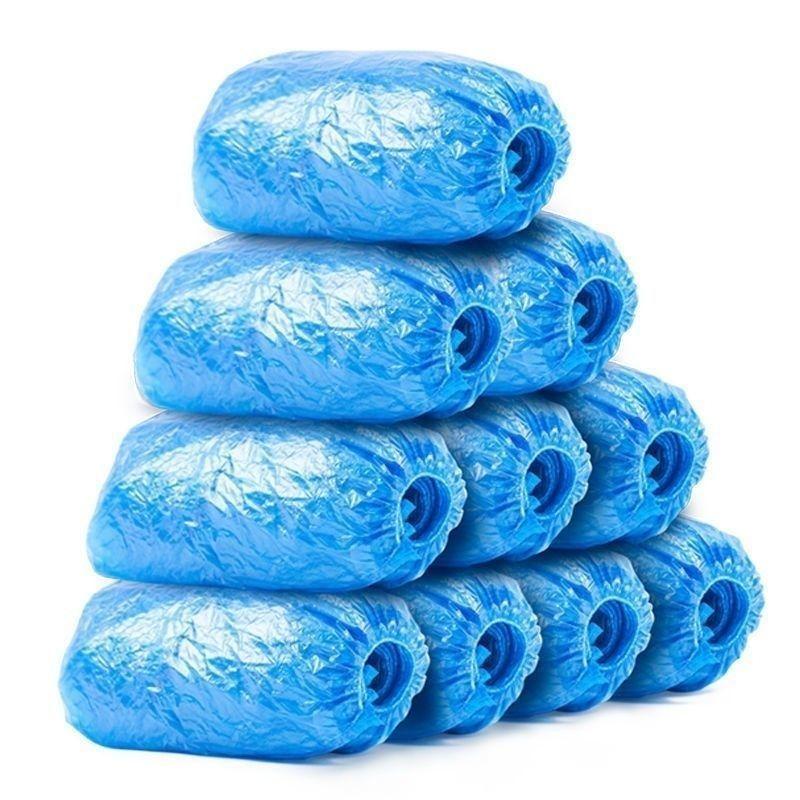 

Портативный одноразовый пластиковый бахил, противоскользящий, износостойкий, водонепроницаемый, грязезащитный, дождестойкий чехол для обуви 100pcs синий