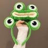 Cosplay Party Cute Green Frog Headband Woman Girls Makeup Washing Face Headwear
