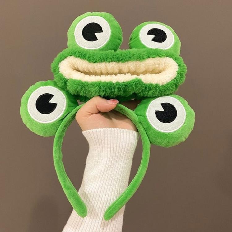 Cosplay Party Cute Green Frog Headband Woman Girls Makeup Washing Face Headwear