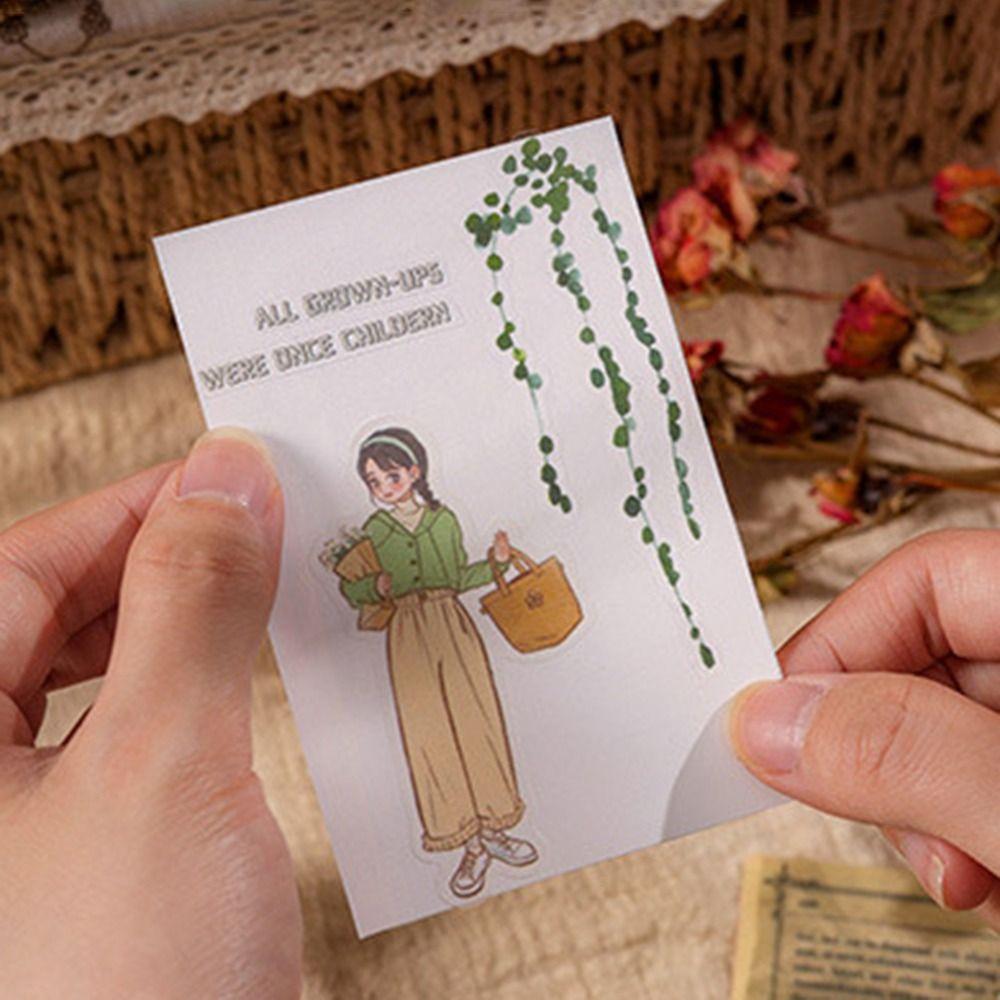 6 pcs/pack Adhesive PVC Plant Flower Sticker Nature Transparent Flower Stickers  Album
