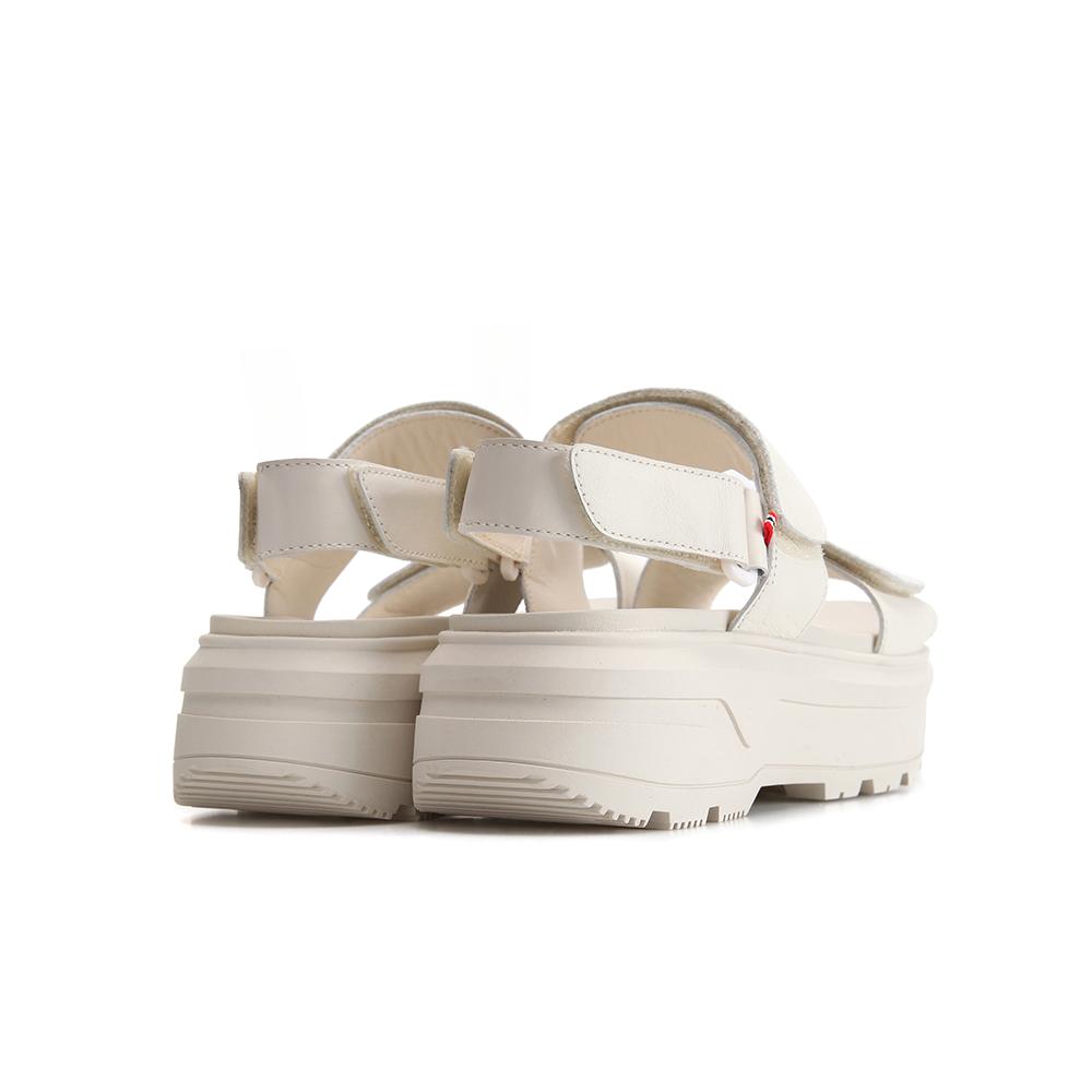 Hunter [Women] City Rebel Leather Heel Strap Sandals - Canvas Cream Ufd3110Leaccr