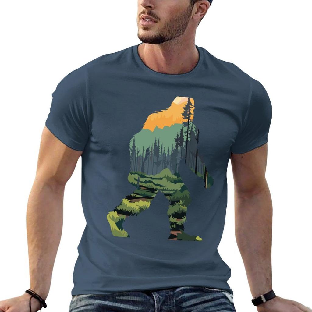 Sasquatch Bigfoot Cryptids Graphic Art Cryptozoology TShirt Independence Day Short Sleeve TShirt