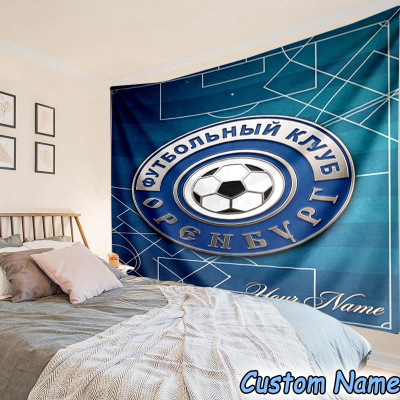 Custom Name Football Club Orenburg Emblem Printed Tapestry, for Bedroom,Livingroom, Dormitory, Large Wall Decor, Fabric Decor Fan Birthday Gifts