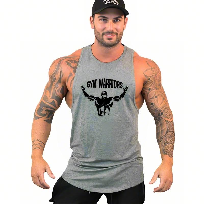 Muscleguys Running Vests Mens Bodybuilding Stringer Tank Tops Summer Cotton Gym Warriors Clothing Muscle Sleeveless Shirt Fitness Singlets