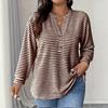 2025 New Pineapple Plaid Button T-shirt: Striped Casual Plus Size Women's Fashion