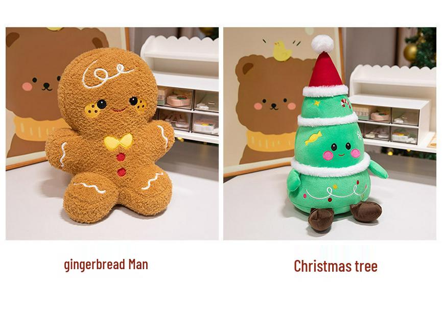 Christmas Santa Claus, Snowman, and Reindeer Plush Toy Decorations