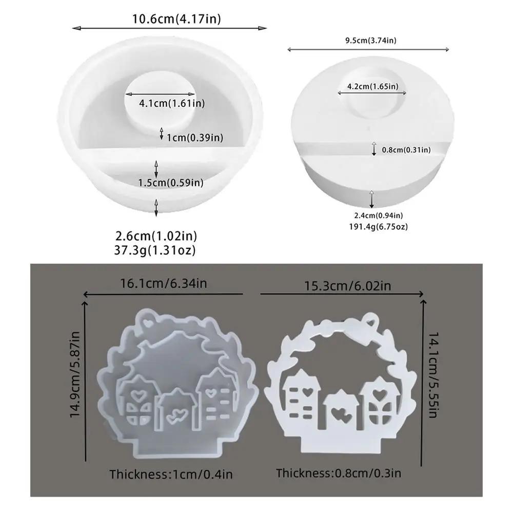 Candle Holder Mold Tea Light Candle Holder Mold Candlestick Holder Resin Mold Wreath House Tealight Holder Mould Decorative