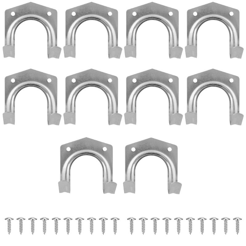 Garden Tool Hook for Shed and Garage Storage Sturdy Carbon Steel Hangers with Mounting Screws for Various Tool