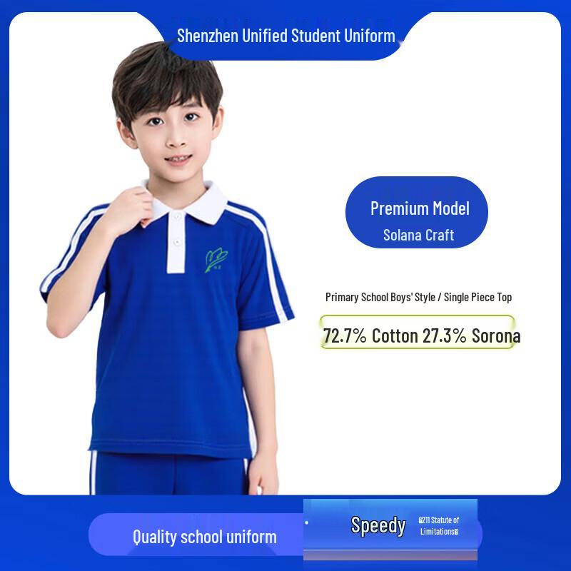 Shenzhen Primary School Boys  Summer Premium Short Sleeve T-shirt 160cm